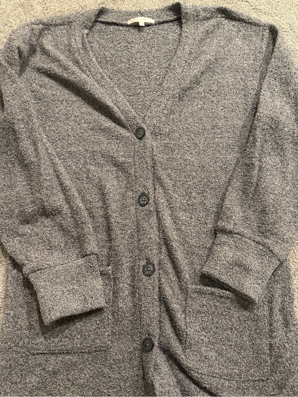 Z Supply Heather Gray Button Front V-Neck Cardigan